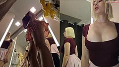 Hidden Camera Catches Upskirt Pussy And Big Tits In Fitting Room