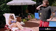 busty milf neighbor needed a massage and some help.