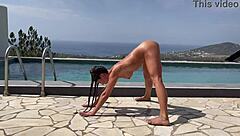 Roxy Fox teaches you how to do yoga without clothes
