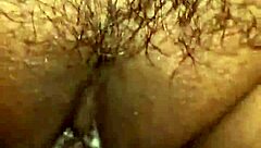 Wife's hairy pussy gets wet from hard cock