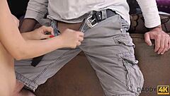 Old yellow-haired slut cheats on her boyfriend