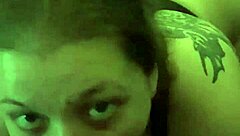 Redhead Sucks Big Black Cock Sloppily With Toys And Tattoo