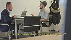 Straight Insurance Broker Convinced for FIRST TIME Handjob BLAST!