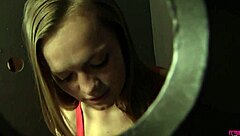 Redhead Monica kneels in confessional with a huge cock!