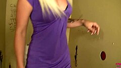 Slender Tattooed Blonde Stevie Masters Gloryhole Blowjob