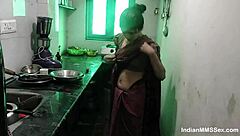 The sexual couple have fun straight in the kitchen