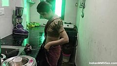 The sexual couple have fun straight in the kitchen