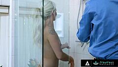 Cute teen masseuse Elsa Jean gets intimate with client
