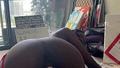 Ebony's Tight Pussy vs. the Fuck Machine