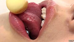 Kitchen beauty licks coins with a naughty face bunna 002