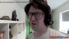 why is british slut sucking nerds cock