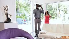 Naughty teen Maya Bijou sucks and fucks BBC realtor while parents are away