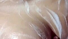 Taking a shower when neighbor surprises with cock in mouth