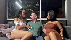 Foreigner Fucks Two Horny Latinas, Abby Carter In Lesbian Threesome