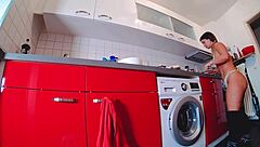 sizzling hot shorts tease with curvy ass in thong and jeans