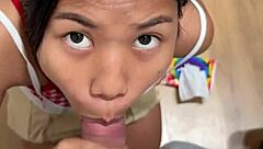 18yo Asian Sucks Cock in Fitting Room and Swallows.