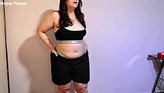 this cute tubby babe spreads her nasty asshole just for you