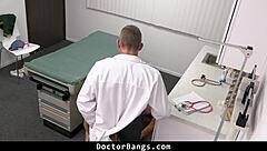 Patient gets special physical exam from doctor