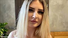 in the park, a blonde teen schoolgirl prepares to show off her huge fake boobs to strangers