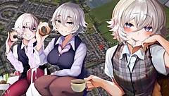 the office lady manages her daily responsibilities with ease