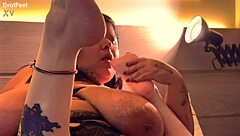 Tickle my beautiful feet while sucking toes