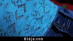 odd older guy smashing little horny teen in her garden!