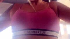 Gym training with anal plug excitement