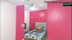 masked latina gets creampie in hotel room