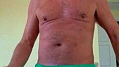 pervy papifacheros fat daddie felt the soft shorts on his boner and just had to spread his legs wide.