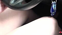 Driving Car Barefoot In Public Park