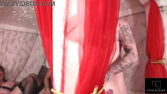 Married milf swingers give blowjobs in club