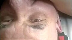 hey, check out this old guy diving into that mature pussy from above 😏 amateurs having fun with some serious muff action