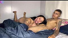 Young stud with huge cock pounds me doggystyle and leaves me gaping for my cuckold husband