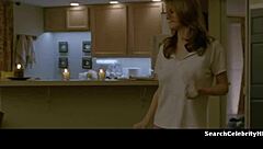 alexandra daddario strips naked on the sofa, ripping her clothes off