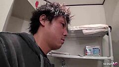 Skinny Asian step sister seduces brother in shower