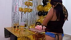 Hot stepsister gets fucked on her birthday, called dirty fucking whore, needs psychologist