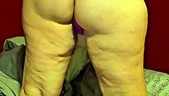 Pregnant wife strips wet in thong.