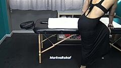 stuck married wife lets masseur grind and cum on big ass