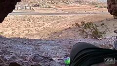 Outdoor cave blowjob