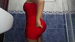 Beautiful secretary's private cam session gone wrong, caught peeing on camera