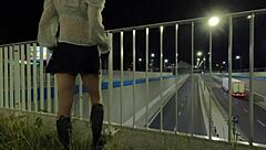 olivia the trans shemale flashes her dick and ass on the public street