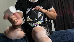 Astarioth reveals vibrator in bag, becoming lover for wet pussy squirting orgasm