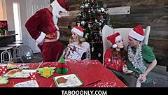 Christmas orgy with sexy, young Taboo models