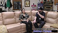 Dr. Tampa gives Mara Luv her university entrance physical, checking her pierced nipples and shaved pussy