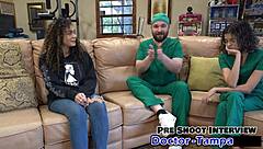 Dr. Tampa gives Mara Luv her university entrance physical, checking her pierced nipples and shaved pussy