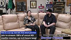 Dr. Tampa gives Mara Luv her university entrance physical, checking her pierced nipples and shaved pussy