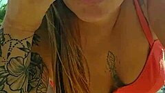 I'm recording a video on the beach to provoke the guys with flashing