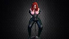 Granny Carmen Sucks Gloved Metal Cock Deep!