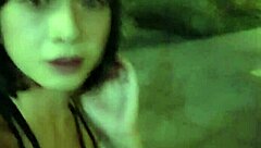 shemale ting xuan flashes cock in community garden spot