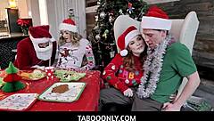 i join charlotte sins and summer hart in taboo christmas orgy with handjobs and sex